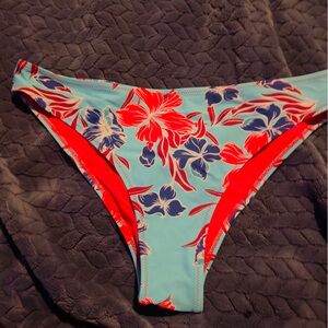 Cupshe Red and Blue Floral Bikini Bottom